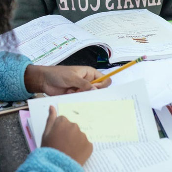 writing and studying outdoors