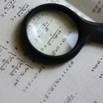 Magnifying glass, math problems