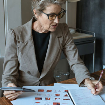 A woman reading essays