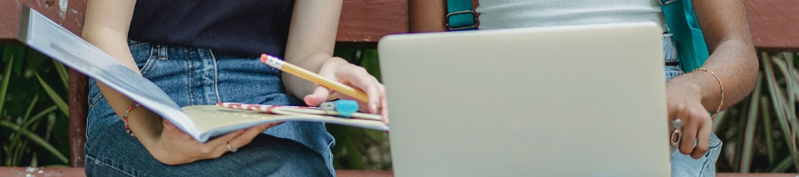 Students studying outdoors for NCLEX