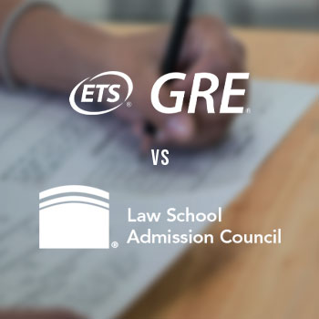 Logos of GRE and LSAT