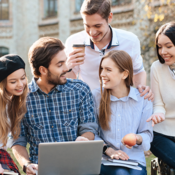 A group of students studying together