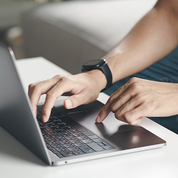 Person using a laptop