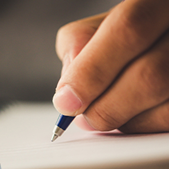 Close up image of hand writing