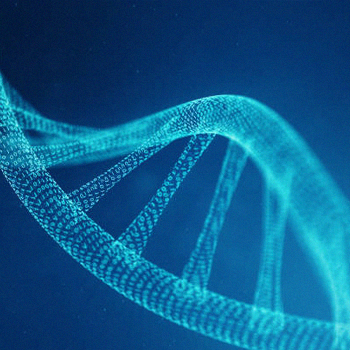 A DNA structure in blue background