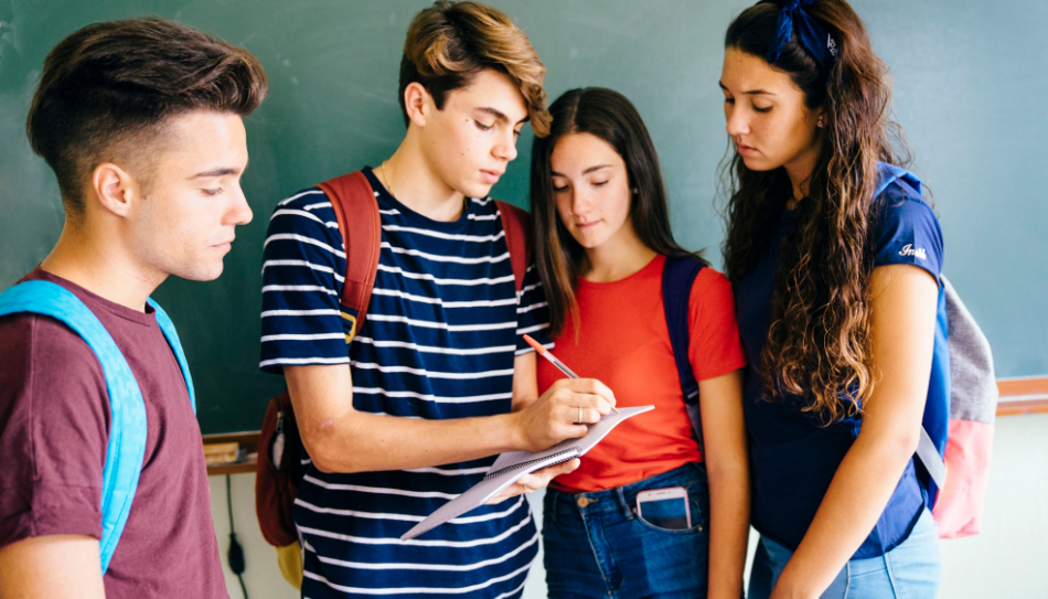 students discussing