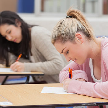 female student in a classroom