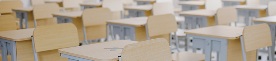 empty classroom tables