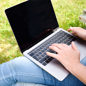 laptop being used outdoors