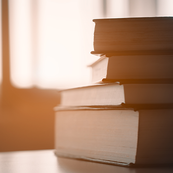 books on top of each other