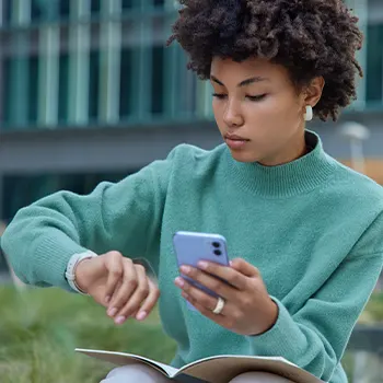 woman checking time