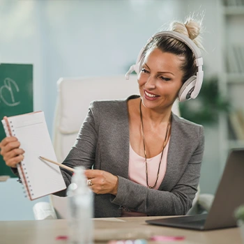 professor teaching online